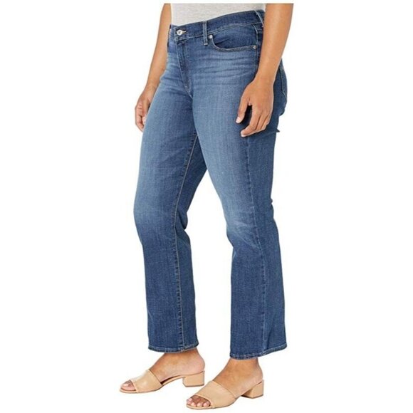 Levis Womens Jeans Classic Straight Sculpt Mid Rise Med Blue Plus Size 22W - Picture 2 of 16